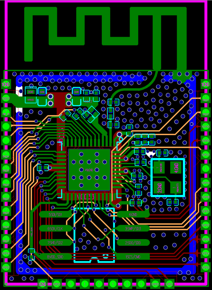 ESP32 Referans PCB Düzeni